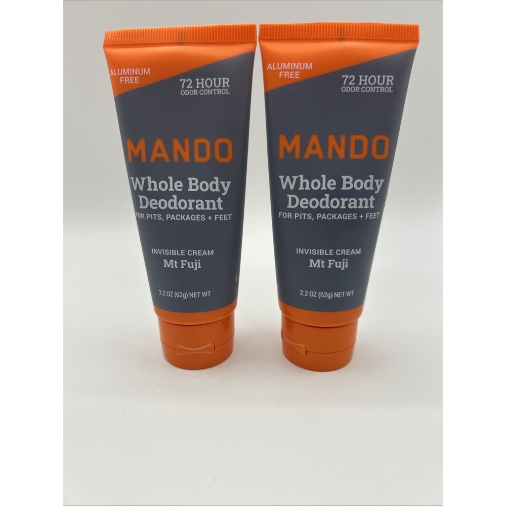 Lot of 2  Mando Whole Body Deodorant Cream Mt Fuji 2.2oz - 72H Odor Control NEW
